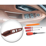 Max Maxb 4PCS Door Handle Window Switch Panel Interior Button Frame for BMW Red Brown