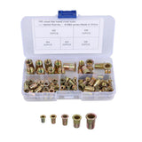 Max Maxb 100pcs Mixed Zinc Plated Carbon Steel Rivet Nut Kit Tools Set
