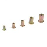 Max Maxb 100pcs Mixed Zinc Plated Carbon Steel Rivet Nut Kit Tools Set