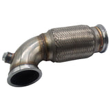 Maxbell 2.5" V-Band Downpipe Low Profile 90Deg w/Flex bellow pipe stainless+ O2 Plug