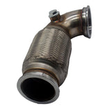 Maxbell 2.5" V-Band Downpipe Low Profile 90Deg w/Flex bellow pipe stainless+ O2 Plug