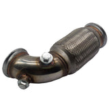 Maxbell 2.5" V-Band Downpipe Low Profile 90Deg w/Flex bellow pipe stainless+ O2 Plug