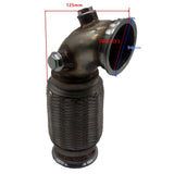 Maxbell 2.5" V-Band Downpipe Low Profile 90Deg w/Flex bellow pipe stainless+ O2 Plug