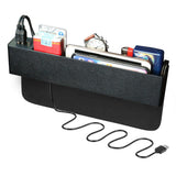 Maxbell Car Seat Crevice Box Storage Organizer Gap Pocket Phone Coins 2 USB Ports