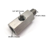 Maxbell NPT Fitting Male to Female 1/8" To M12X1.5 Adapter Turbo Oil Pressure Sensor