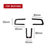 Maxbell Carbon Fiber Steering Wheel Trim Stickers for Ford Mustang 2015 2016 2017
