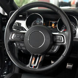Maxbell Carbon Fiber Steering Wheel Trim Stickers for Ford Mustang 2015 2016 2017