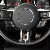 Maxbell Carbon Fiber Steering Wheel Trim Stickers for Ford Mustang 2015 2016 2017