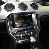 Maxbell Carbon Fiber Car Console AC CD Cover Trim Sticker for Ford Mustang 15 16 17