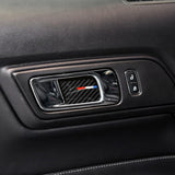 Maxbell Carbon Fiber Car Handle Door Bowl Inner Trim Sticker for Ford Mustang 15-17