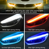 Maxbell 2x Flexible Tube LED Strips Daytime Turn Signal Lights 30cm White+Yellow