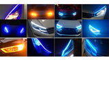 Maxbell 2x Flexible Tube LED Strips Daytime Turn Signal Lights 30cm White+Yellow