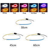 Maxbell 2xFlexible Tube LED Strips Daytime Turn Signal Lights 45cm White+Yellow