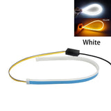 Maxbell 2xFlexible Tube LED Strips Daytime Turn Signal Lights 45cm White+Yellow