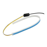Maxbell 2xFlexible Tube LED Strips Daytime Turn Signal Lights 45cm Deep Blue+Yellow