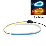 Maxbell 2xFlexible Tube LED Strips Daytime Turn Signal Lights 45cm Deep Blue+Yellow