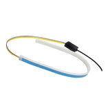 Maxbell 2xFlexible Tube LED Strips Daytime Turn Signal Lights 60cm White+Yellow