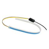 Maxbell 2xFlexible Tube LED Strips Daytime Turn Signal Lights 60cm Deep Blue+Yellow