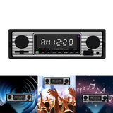 Max Maxb 12V 1 Din Bluetooth Vintage Car Radio MP3 Player Stereo USB AUX Classic