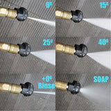Maxbell PRESSURE WASHER NOZZLE 1/4" push fit quick connector 4 in 1 multi spray head