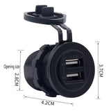 Maxbell Motorcycle Car Refitted 5V 4.8A Dual USB Aperture Car Charger Blue Light
