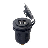 Maxbell Motorcycle Car Refitted 5V 4.8A Dual USB Aperture Car Charger Blue Light