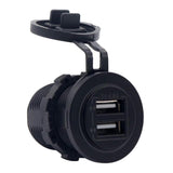 Maxbell Motorcycle Car Refitted 5V 4.8A Dual USB Aperture Car Charger Blue Light