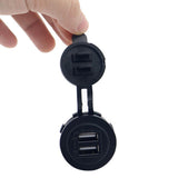 Maxbell Motorcycle Car Refitted 5V 4.8A Dual USB Aperture Car Charger Blue Light