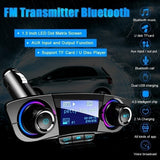 Maxbell 1.3" Car LED Display Bluetooth FM Transmitter Aux Modulator MP3 Player 2.1A