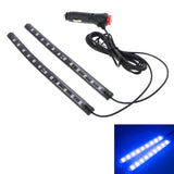 Maxbell 1 Pieces 12 LED Car Auto Strip Light Decorative Lamps Interior Blue Light