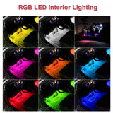 Maxbell 4 Pieces 12 LED Car Auto Strip Light Decorative Lamps Interior Multi-colour