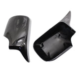 Maxbell 2pc Rear Mirror Cover Cap 51168238376 for BMW E46 E39 1998-2005 Black