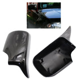 Maxbell 2pc Rear Mirror Cover Cap 51168238376 for BMW E46 E39 1998-2005 Black