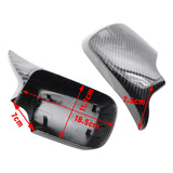 Maxbell 2pc Rear Mirror Cover Cap 51168238376 for BMW E46 E39 1998-2005 Carbon Fiber