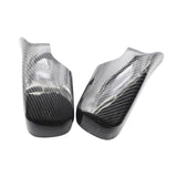 Maxbell 2pc Rear Mirror Cover Cap 51168238376 for BMW E46 E39 1998-2005 Carbon Fiber