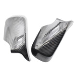 Maxbell 2pc Rear Mirror Cover Cap 51168238376 for BMW E46 E39 1998-2005 Carbon Fiber
