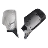 Maxbell 2pc Rear Mirror Cover Cap 51168238376 for BMW E46 E39 1998-2005 Carbon Fiber