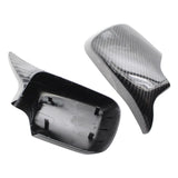 Maxbell 2pc Rear Mirror Cover Cap 51168238376 for BMW E46 E39 1998-2005 Carbon Fiber