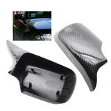 Maxbell 2pc Rear Mirror Cover Cap 51168238376 for BMW E46 E39 1998-2005 Carbon Fiber