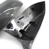 Maxbell 2 Pcs Carbon Fiber Style Rear Mirror Cover Caps for BMW E84 F20 F21 F22 F30