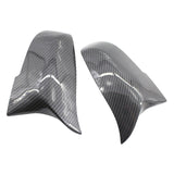 Maxbell 2 Pcs Carbon Fiber Style Rear Mirror Cover Caps for BMW E84 F20 F21 F22 F30