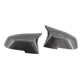 Maxbell 2 Pcs Carbon Fiber Style Rear Mirror Cover Caps for BMW E84 F20 F21 F22 F30