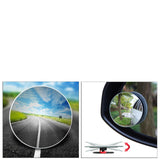 Maxbell Rear View HD Glass Car Blind Spot Mirrors for SUV Trucks Round Blue