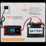 Maxbell Auto Smart Battery Charger Maintainer 12V 8A 24V 4A Fast Charging for Car