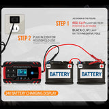 Maxbell Auto Smart Battery Charger Maintainer 12V 8A 24V 4A Fast Charging for Car