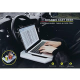 Maxbell Portable Truck Auto Car Steering Wheel Tray Desk Mount Stand Black 02