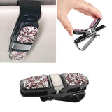 Maxbell Diamond Glasses Holders for Car Sun Visor w/ Ticket Card Clip purple