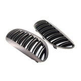 Maxbell One Pair Gloss Black Double Line Front Grille Grill Replacement for BMW E63