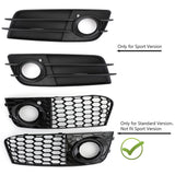 Maxbell Bumper Fog Light Grille Grill Cover for Audi A4 B8 RS4 8KD807682 A
