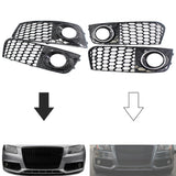 Maxbell Bumper Fog Light Grille Grill Cover for Audi A4 B8 RS4 8KD807682 A